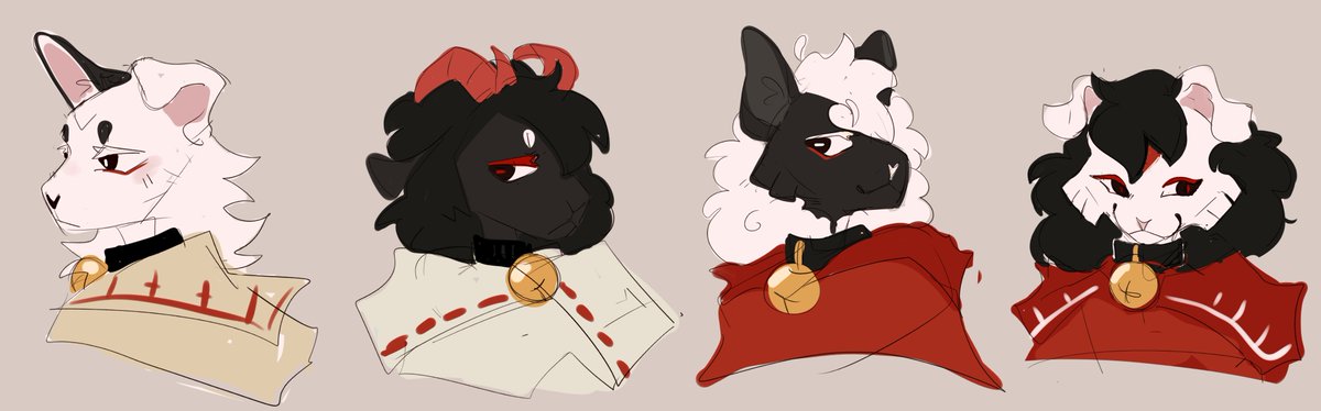 chocosnowflake_'s tweet photo. I have no shame anymore, i will be cringe & happy, have 4 hypokittens/shittens. Bappies + Older ver. cause i love them sm #CultoftheLamb #cultofthelambfanart #cotl #cotlfanart #shittens #hypokids https://t.co/4uGBasUTby