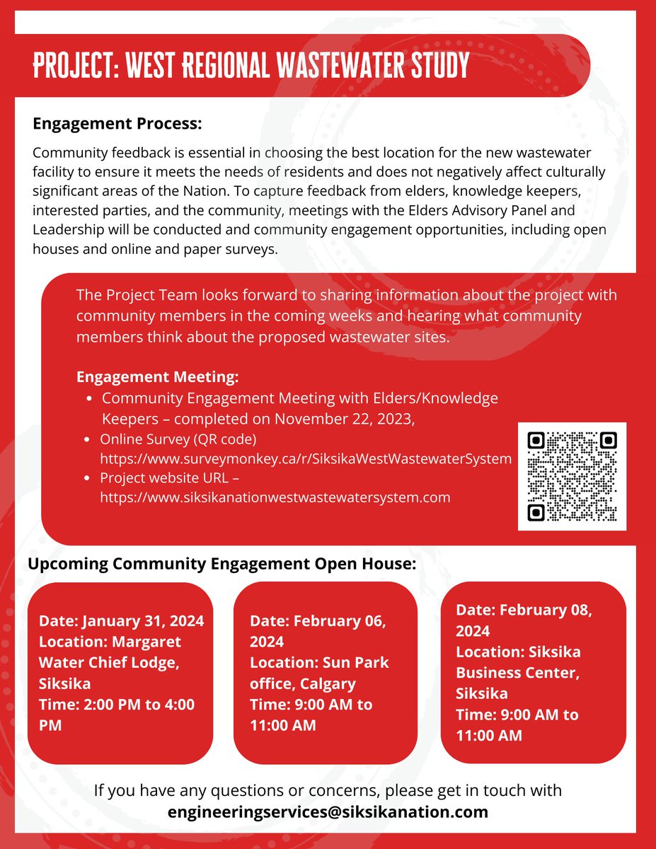 West Regional Wastewater System Study Siksika Nation Engineering Services The Project Team looks forward to sharing information about the project with community members. MORE INFO: siksikanation.com/project-west-r…