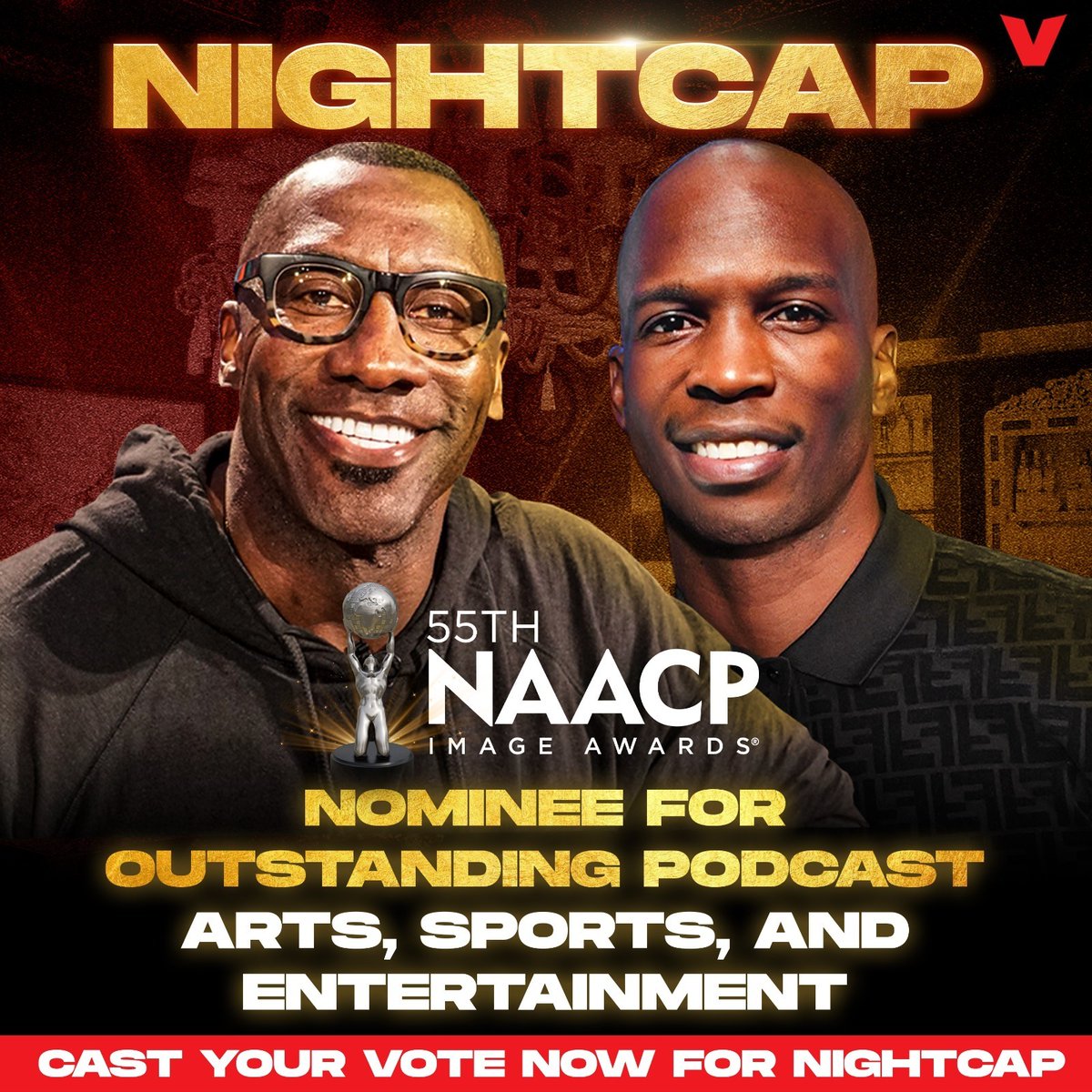 NightcapShow_'s tweet image. We’ve been nominated by @naacpimageaward for Outstanding Podcast Arts, Sports and Entertainment ‼️ 

Let’s help your fav duo Unc &amp;amp; Ocho take this home!

Vote here: vote.naacpimageawards.net