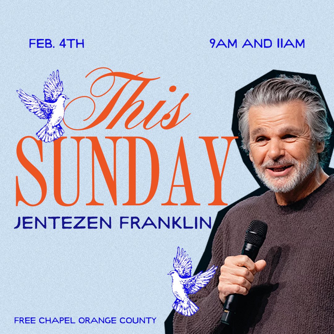 We are so excited to have Pastor <a href="/Jentezen/">Jentezen Franklin</a> with us speaking LIVE in OC for our 9&amp;11AM services! 🧡 

Don’t miss out!
📍 Free Chapel OC | 2777 McGaw Ave, Irvine, CA 92614