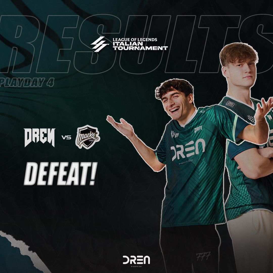 Purtroppo è MACKO-WIN 🤕

🏆 <a href="/lit_official_it/">LIT</a> 
❌ GGs <a href="/mackoesports/">MACKO™ Esports</a> 

#DRENWIN 💪🏻 l #thatsLIT