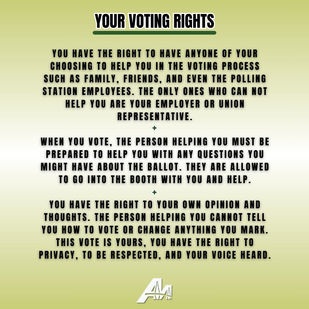 SCAccessAbility's tweet photo. Do you know your rights as an individual with a disability? Scroll through and find out how to make an informed decision on Election Day!
#disabilityrights #disabilityrightsarecivilrights #electionday2024 #votenow https://t.co/FyFOe0Eo3u