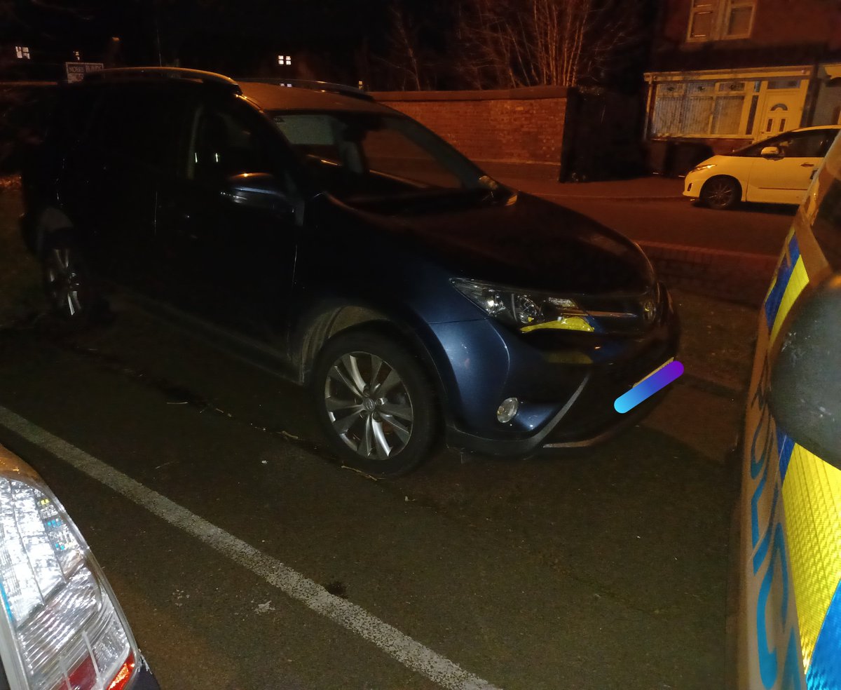 Team 2: Second #Stolen vehicle recovered this set. This #Toyota Rav4 was taken via Keyless theft from #Staffordshire recently. Located in #WashwoodHeath #Birmingham on #Cloned plates its off for fingerprint testing. #ProActivePolicing #StolenCarsMidlands