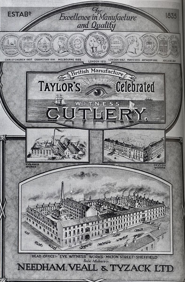 Two heritage talks next week: 6/2 ‘Professor Turner’s Glass Legacy’ A talk from the Victorian society on the great glass innovator 7/2 ‘The story of Taylor’s Eye Witness’, Sheffield’s best known cutlery brand. joinedupheritagesheffield.org.uk/events/