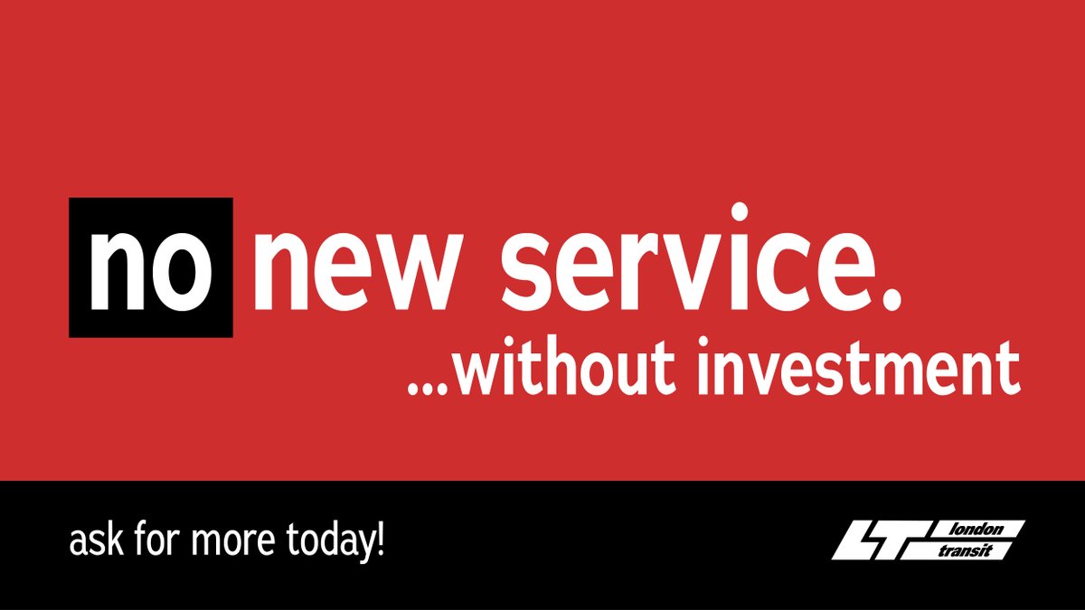 LTCLdnOnt's tweet image. Without investment in growth there will be no new service added in London.

Tell your councillor to support transit growth today! Ask for more: ow.ly/2lQi50QxmTB
#SupportTransit #LdnOnt