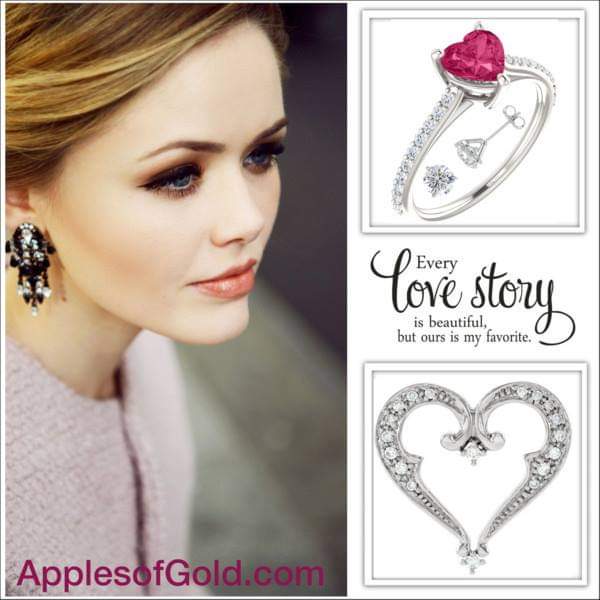 #Heartjewelry for #ValentinesDay from Apples of Gold Jewelry - applesofgold.com/Heart-Jewelry-…