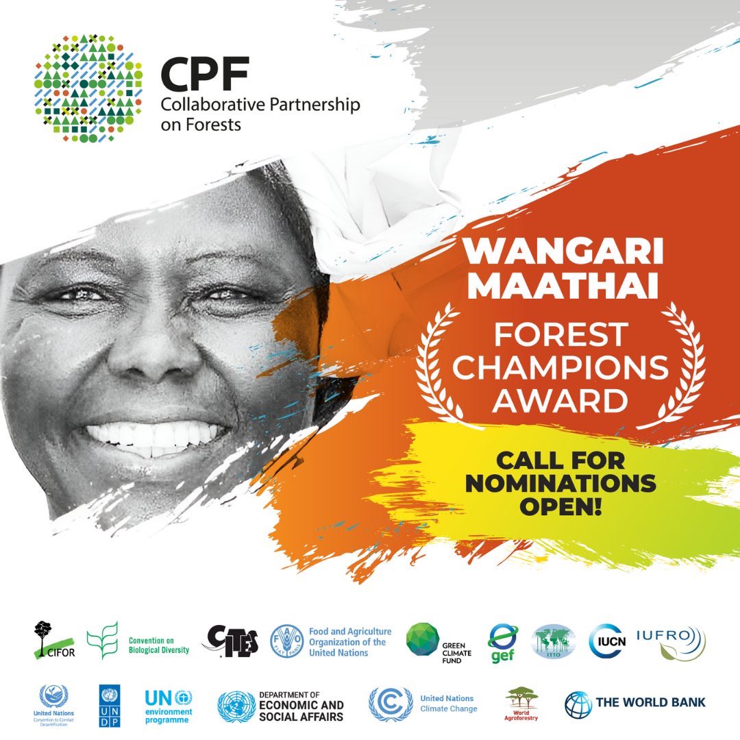 Do you know any inspiring Forest champion making a big difference to communities, forest landscapes in the world? Nominate them for @FAO Wangari Maathai Forest Champions Award. fao.org/collaborative-… The call is open till Feb 10th. #opportunity #forestland #changemaker