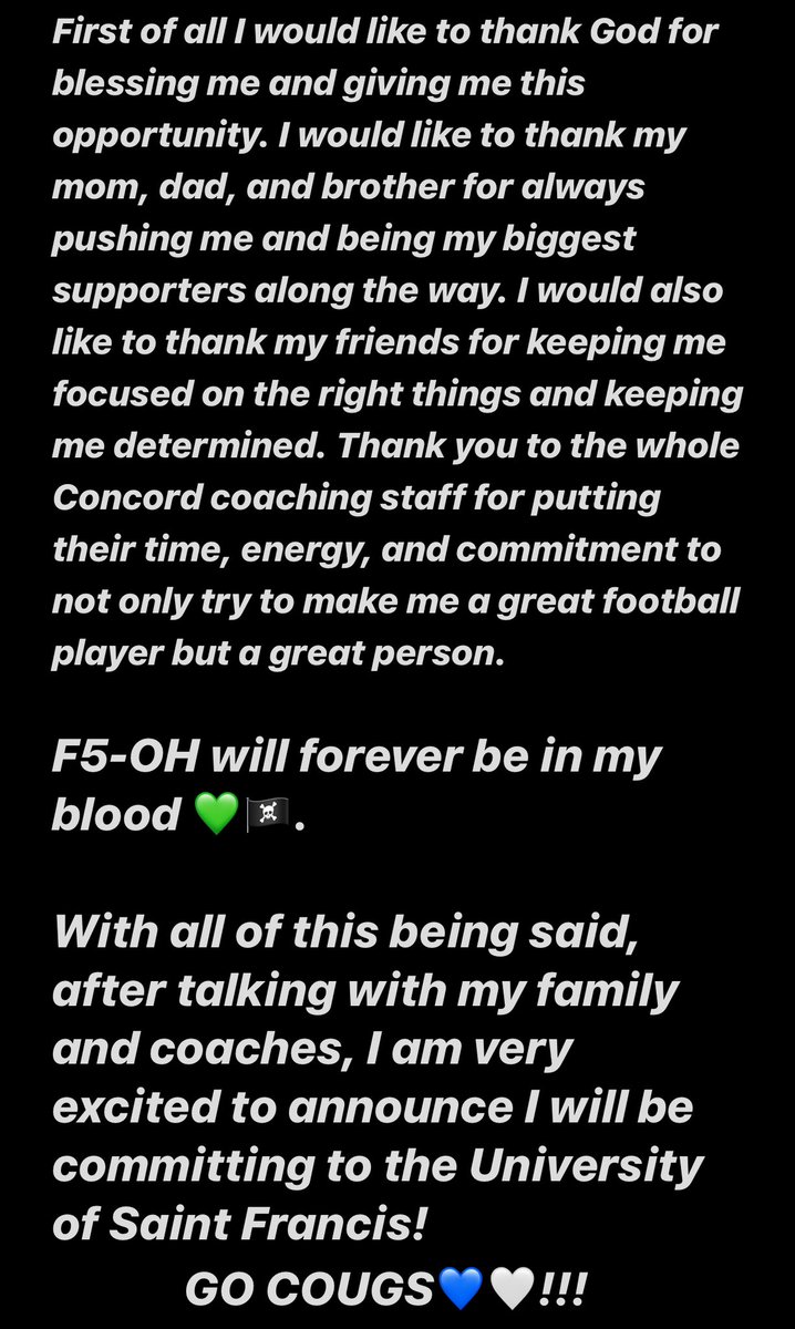 Very blessed. 
COMMITTED!!!💙🤍
<a href="/usf_fb/">USF Football</a> <a href="/CoachDonleyUSF/">Kevin Donley</a> <a href="/CoachDreyer64/">Austin Dreyer</a> @usfCoachCam <a href="/CoachKoehlerCHS/">Craig Koehler</a> <a href="/CoachPherson/">CoachPherson</a>