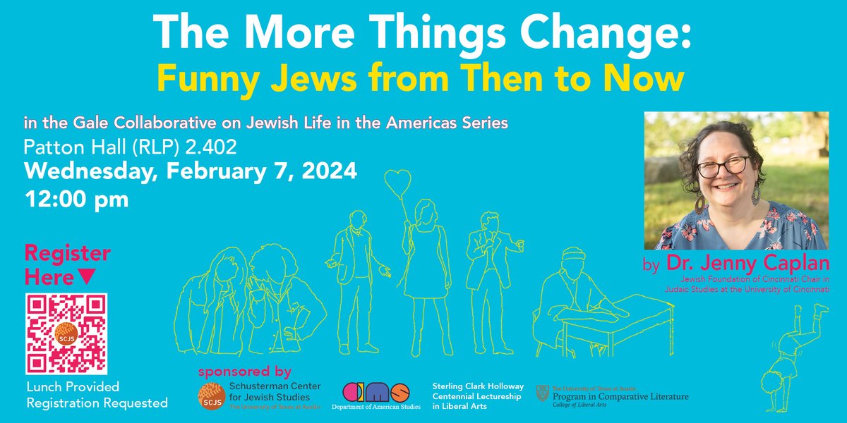 Next Wednesday 2/7 we have Jennifer Kaplan giving a talk on "“The More Things Change: Funny Jews from Then to Now” Don't forget to get your tickets!
eventbrite.com/e/the-more-thi…