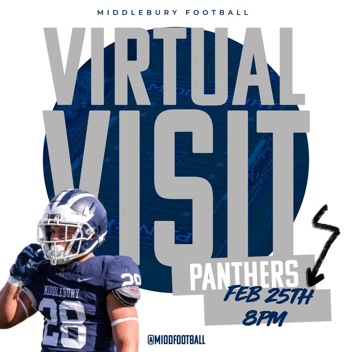 Thank you <a href="/MiddFootball/">Middlebury Football</a> for a invite to your virtual visit. <a href="/PC_PatriotsFB/">Pinecrest Football</a> <a href="/PCPR1DE/">Pinecrest Athletics</a>
