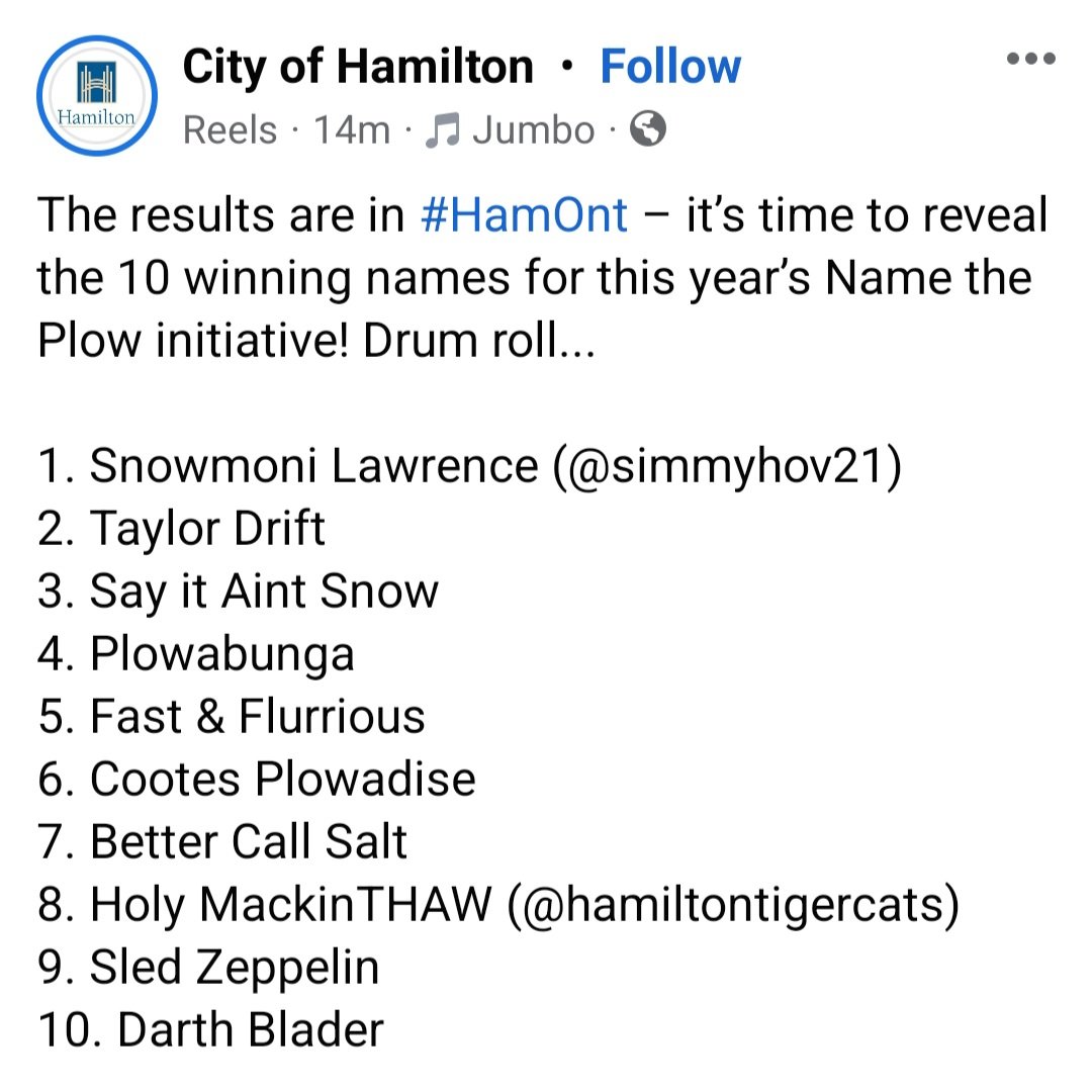 Bombshell1948's tweet photo. @Simoni_Lawrence @Ticats the city knows what's up..look who got first place.Go to the City of Hamilton app to see video https://t.co/eJtQGPS93S