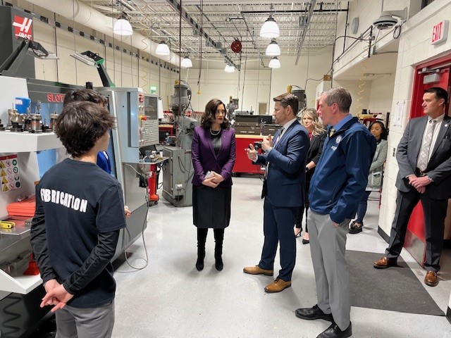 uticaschools's tweet photo. Michigan Governor Gretchen Whitmer and national, state and local community leaders visited the Stevenson Center for Manufacturing, Automation and Design Engineering (MADE) this morning to tour the facility and meet with staff and students. The visit allowed UCS to showcase MA ... https://t.co/KnaRu3CZGg