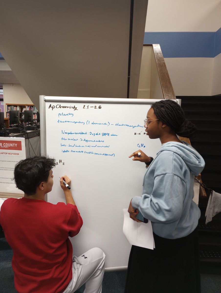 Just a little AP Chemistry in the Media Center today!