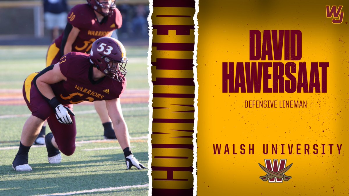 David Hawersaat (@dhawersaat) on Twitter photo I’m Excited to announce My Commitment to Walsh University!
Thank you all for the support over the past years. I’m excited for the next four! <a href="/CoachMarkJ/">Mark Johnston</a> <a href="/CoachMatea/">Daniel Matea</a> <a href="/nalexanderWJHS/">Coach Alexander</a> <a href="/WalshJesuitFB/">Walsh Jesuit Football</a> <a href="/WalshUFootball/">Walsh Football</a> I’m Excited to announce My Commitment to Walsh University!
Thank you all for the support over the past years. I’m excited for the next four! <a href="/CoachMarkJ/">Mark Johnston</a> <a href="/CoachMatea/">Daniel Matea</a> <a href="/nalexanderWJHS/">Coach Alexander</a> <a href="/WalshJesuitFB/">Walsh Jesuit Football</a> <a href="/WalshUFootball/">Walsh Football</a>