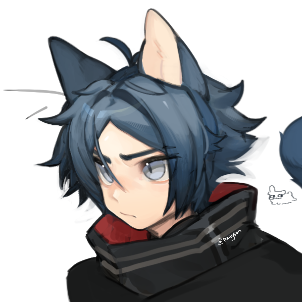 animal ears tail 1boy blue hair cat boy male focus cat ears  illustration images