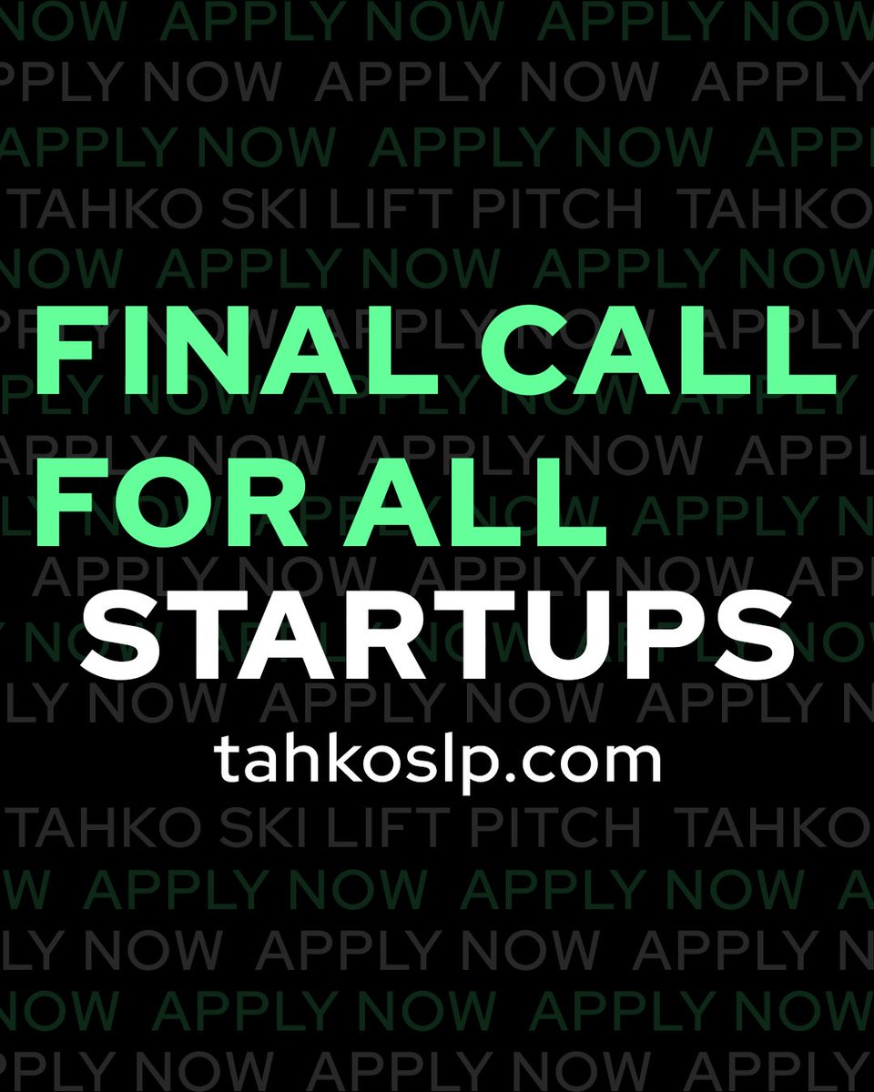 🚀 FINAL CALL FOR ALL STARTUPS! 🚀 Last day to apply to the pitching competition.

Don’t miss your lift to the peak of innovation, buzzing networks and partners eager to strike a sweet deal.

tahkoslp.com

3rd - 4th of April