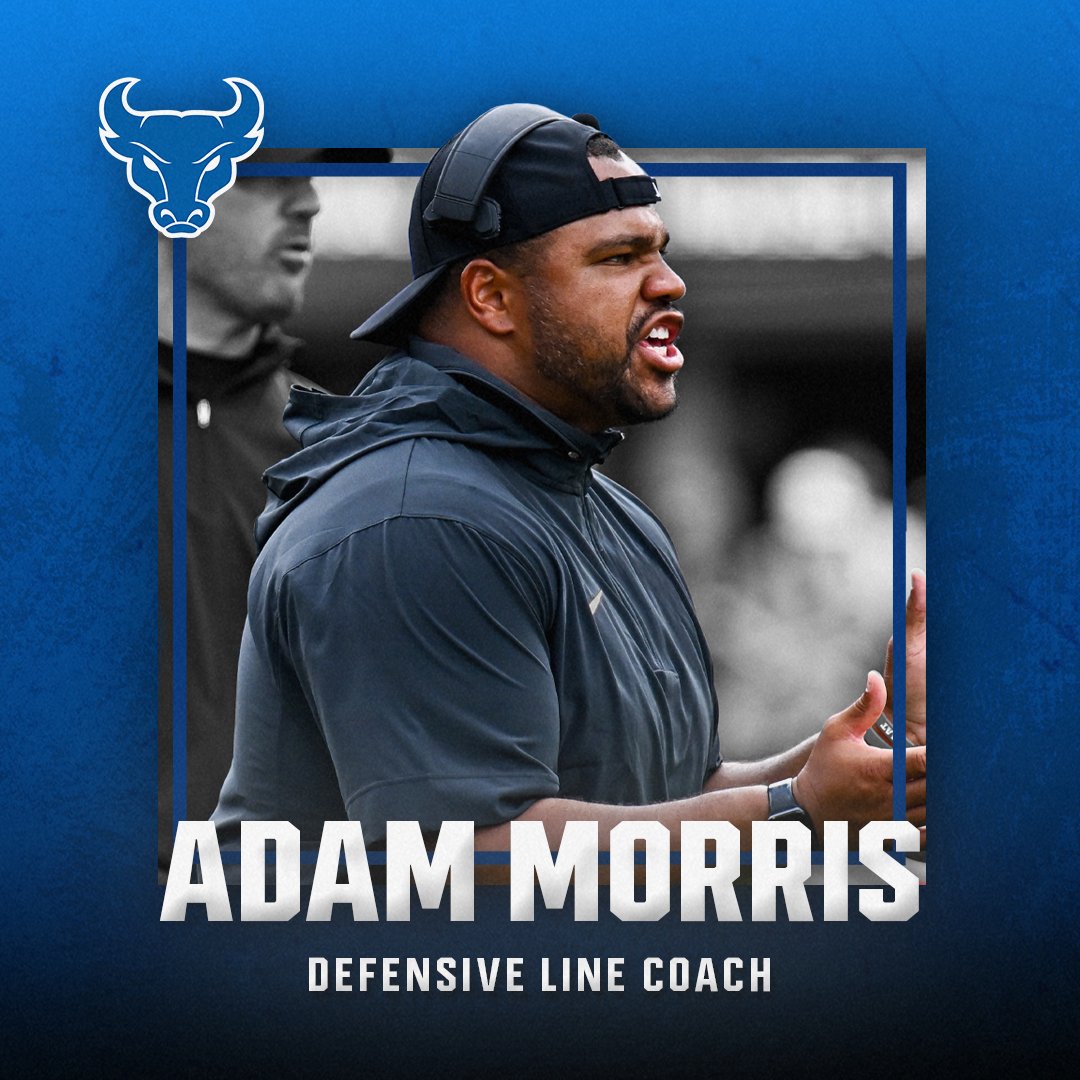 Welcome to UB, @CoachMorris_! 🤘 Adam Morris hired as Defensive Line Coach. 🔗ubbulls.com/news/2024/2/2/… #UBhornsUP
