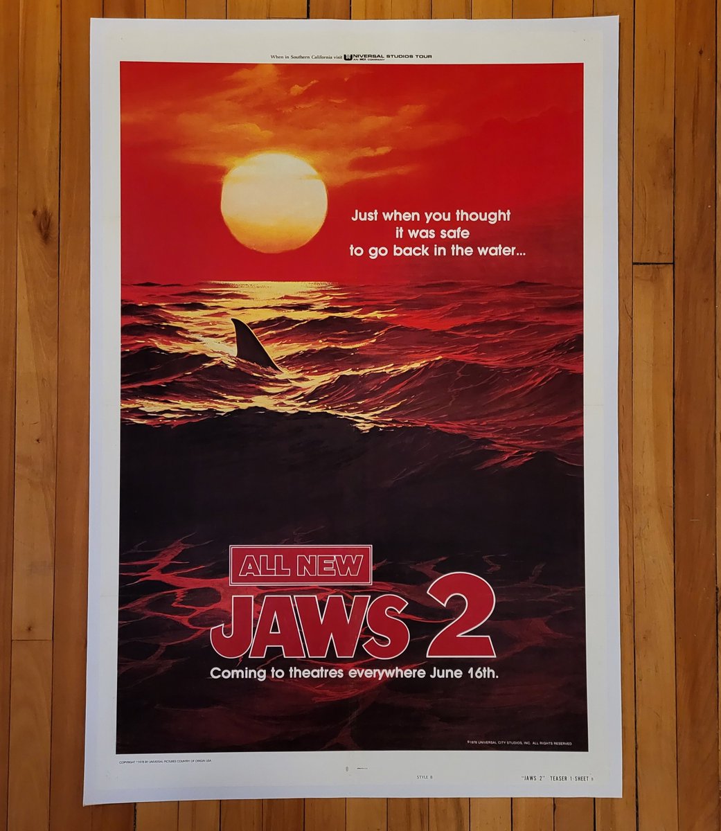 ThePosterNest's tweet photo. My favorite JAWS poster. JAWS 2, Alternate version. Restored and linen backed to perfection so it just pops.

#jaws #sharks #posters #horror #sharkweek #horrormovies #movieposter #goth #horrorart #vintageposter https://t.co/f0V719Zz3L