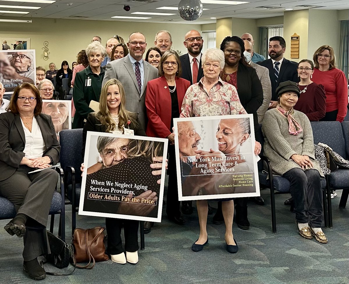 I joined @SenatorLeaWebb, nursing home leaders, and residents to issue a #NursingHomeSOS. With 15,000 beds already offline due to closures, the entire health care system is stressed. Upstate, each one loses an average of $2M per year due to low Medicaid rates. @LeadingAgeNY