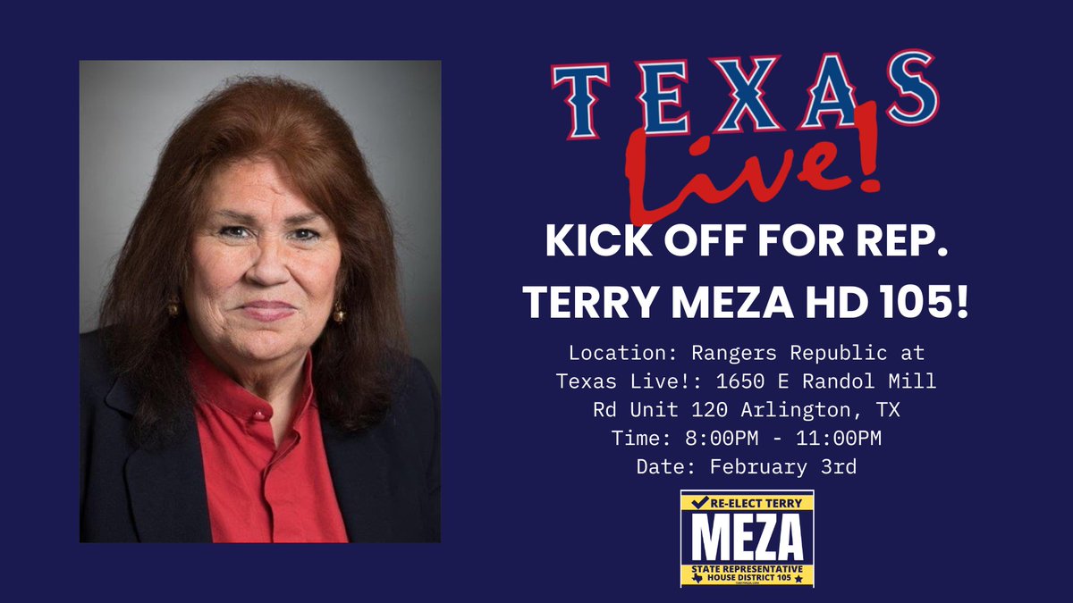 TOMORROW! 📣 Join me for my campaign kick-off at Texas Live! Free pizza, drink specials, and lots of entertainment! Donations are appreciated. secure.actblue.com/donate/terry-m…