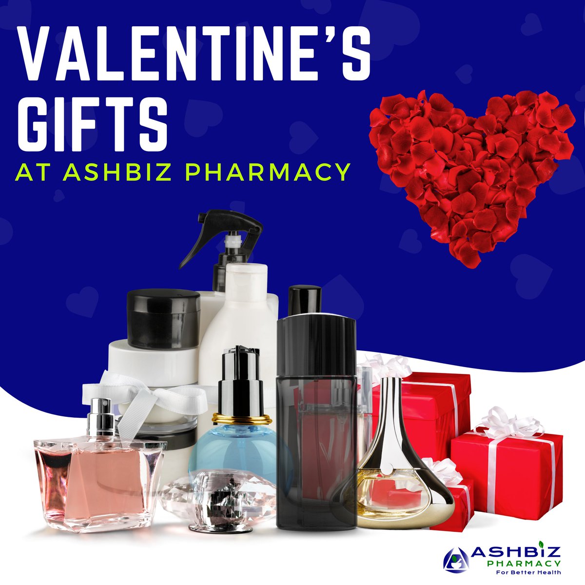 Celebrate the season of love with thoughtful and heart-warming gifts from AshBiz Pharmacy.
From romantic gestures to wellness treats, find the perfect gift to make this Valentine's Day unforgettable.

#ValentinesDay #GiftIdeasJamaica #AshBizPharmacy #giftsforhim #giftsforher