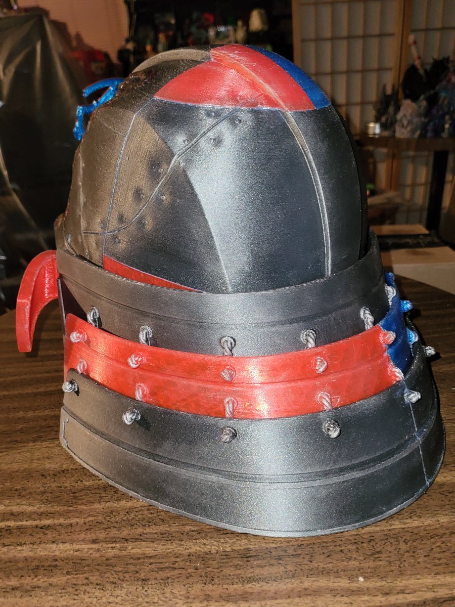 3dprintcorner's tweet photo. @Creality3dP 

Finished up the Samurai Darth Vader Helmet. 

#raymond3dcorner https://t.co/D6hLB0IXNF