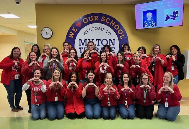 Our #WeLoveMTE staff celebrated #NationalWearRedDay today to support heart health awareness❤️❤️❤️#bscsd