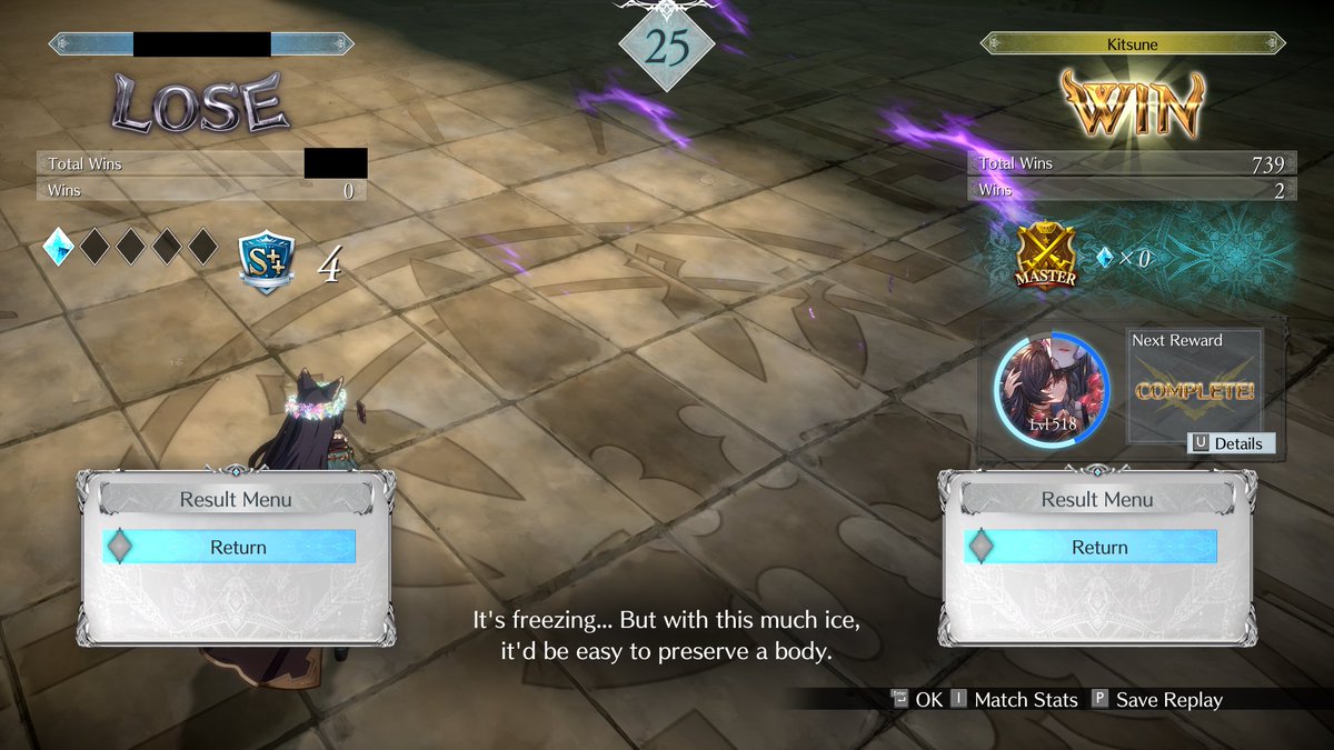 KitsuneOsu's tweet photo. I've been playing so much GBVSR since launch and I finally hit masters today!  This is my favorite fighting game launch in years. https://t.co/bMSRC9lK4s