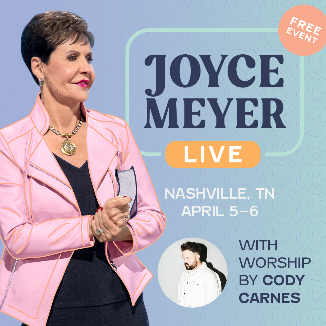 Joyce Meyer will be present in Nashville on April 5-6, 2024 at the Municipal Auditorium, along with Worship Leader Cody Carnes! This event is FREE to the public and seating will be on a first come, first served basis. For more info, please visit joycemeyer.org/conferences/20…