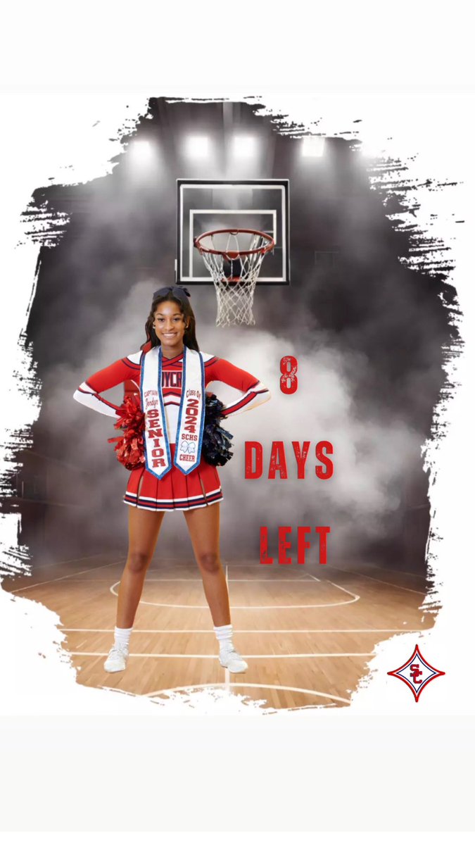 8️⃣ days left until Senior Night, Friday, 2/9/2024! 
Counting down the days until the spotlight 
shines on our Cheer 📣 and Basketball 🏀 Seniors! 

#blackgirlscheer #dance #creeklife #competitiveadvantage #sandycreek #gocreek #schscheer #basketballcheer #basketball #captain