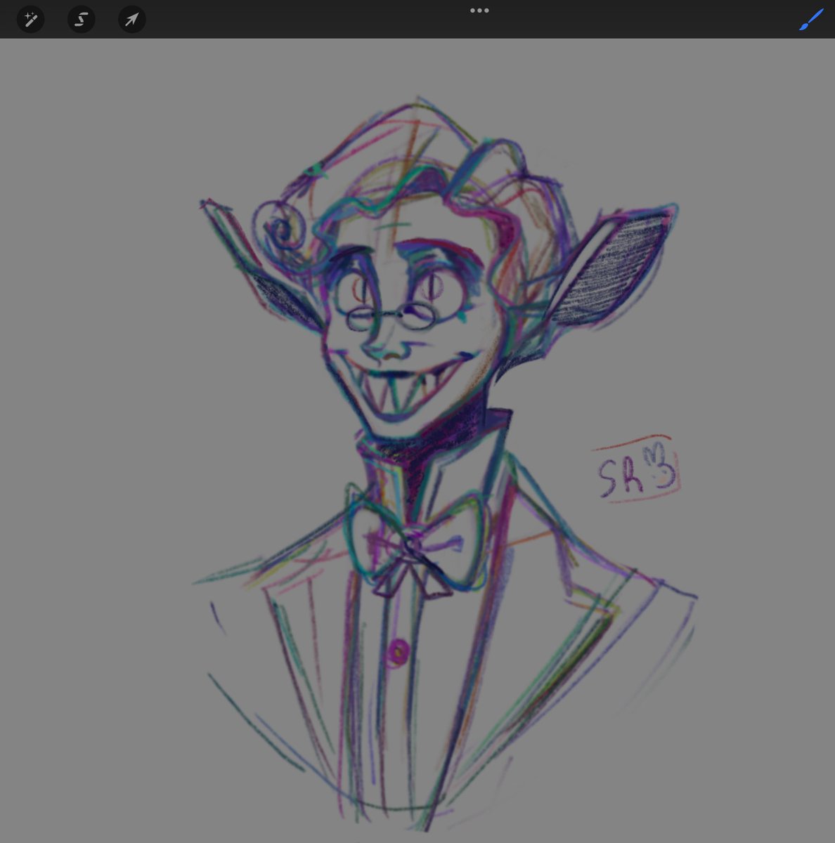 Old Alastor redesign, dunno if I’ll finish it or not #Alastor #hazbinhotel #alastorfanart #HazbinHotelAlastor