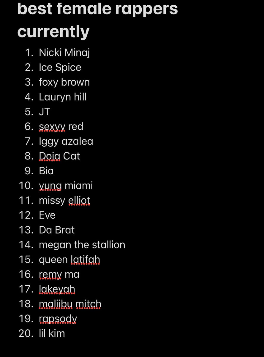 statsofminaj's tweet photo. now that 2024 has started, in my honest non biased opinion, these are the best female rappers of all time currently. https://t.co/kT4M2kP67Q
