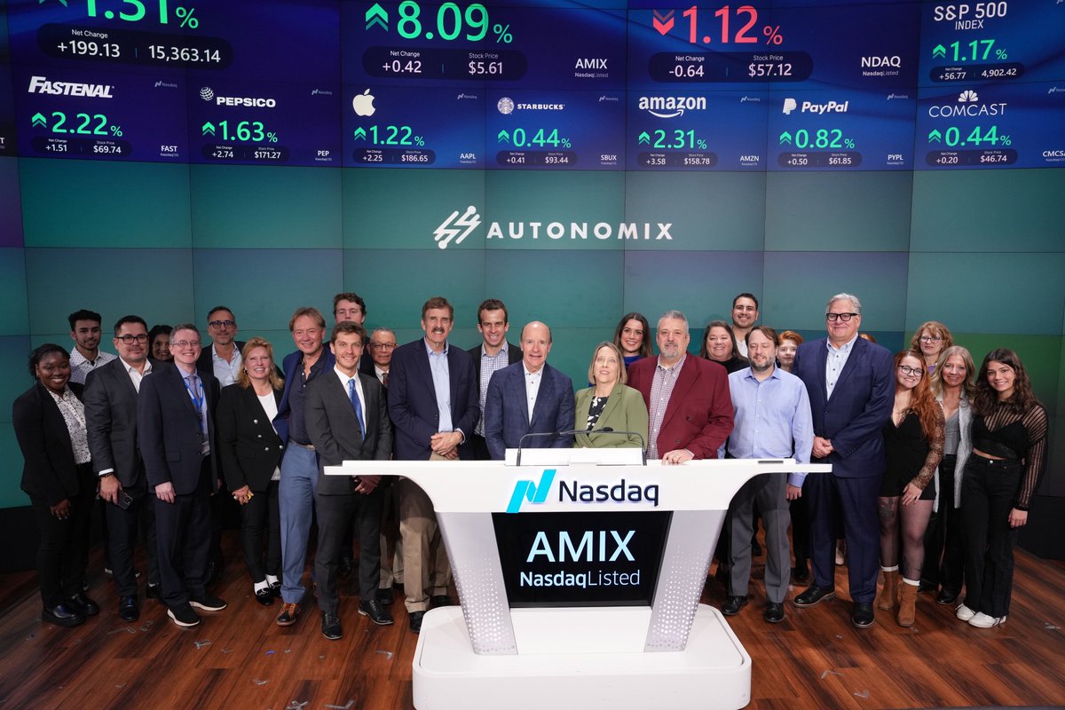 Huge congratulations to our customer, @AutonomixMed, on their #Nasdaq listing! It’s a big win for the whole team, and we are thrilled to have been a part of the journey! Catch them trading under the ticker AMIX. #DealMaker #DigitalRaising #IPOAlert #IPO #EquityCrowdfunding…