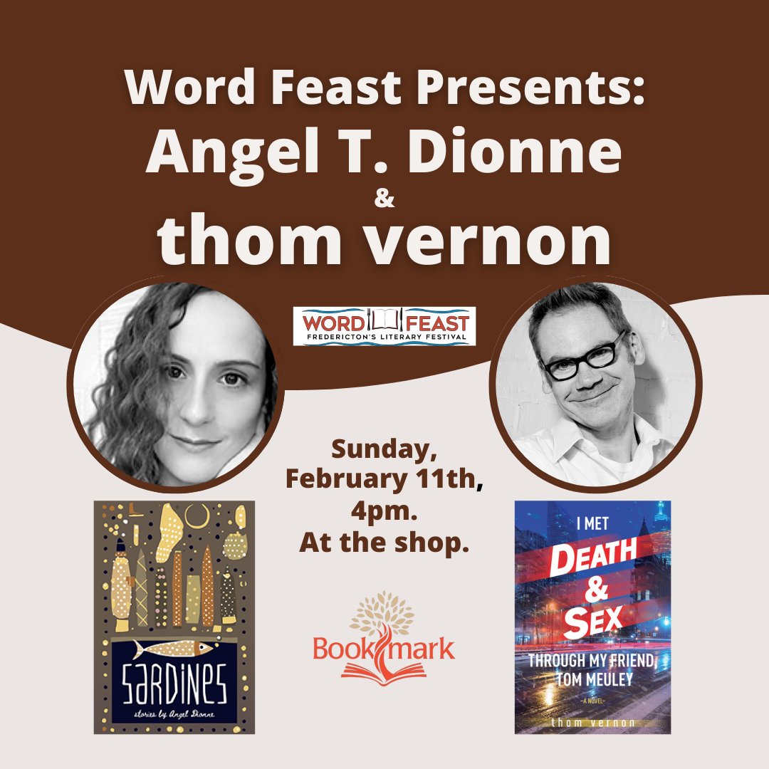WordFeast_Fton's tweet photo. On Sunday at 4:00 PM, join Word Feast and Westminster Bookmark for readings from two New Brunswick fiction writers, Angel T. Dionne, author of Sardines, and thom vernon, author of The Drifts. ASL interpretation provided
https://t.co/E2FhDr5p4T https://t.co/7Roo3FuPly