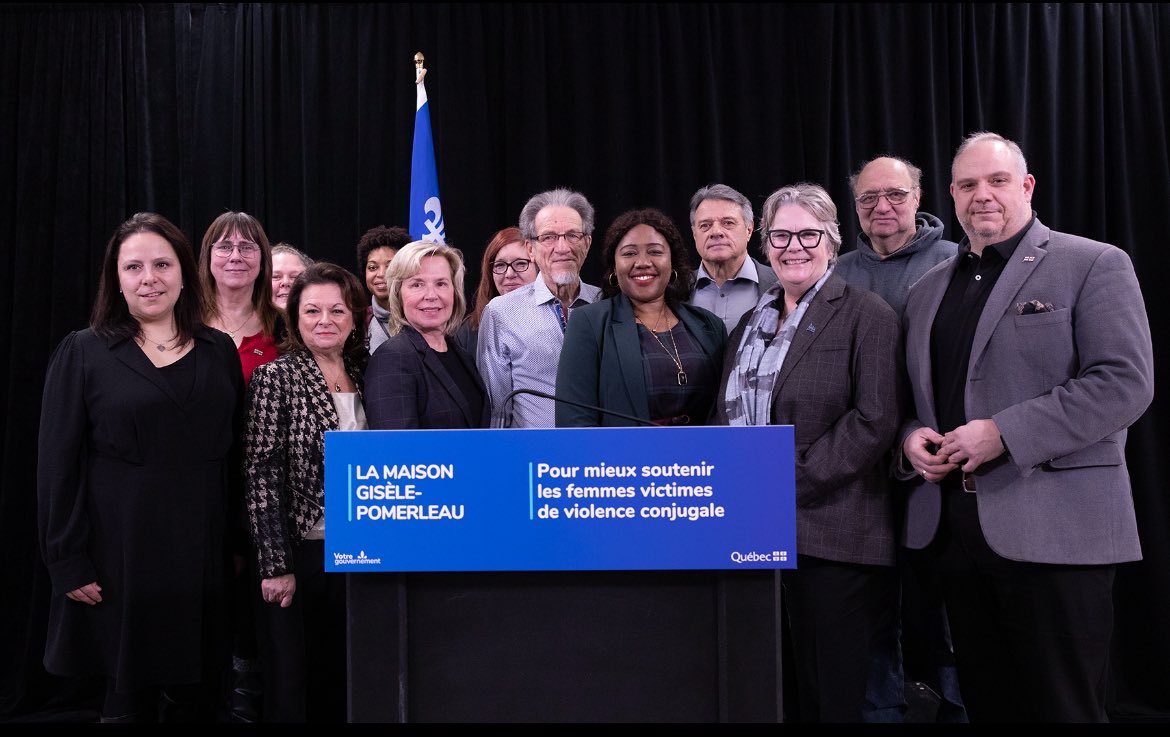 M_Biron's tweet photo. Inauguration avec @rouleauchantal de la maison Gisèle-Pomerleau qui offrira 20 logements pour les femmes et les enfants victimes de violence conjugale.
 
Cet endroit  leur permettra de reprendre confiance en elles et en leur avenir.

Bravo aux personnes de  ❤️ derrière ce projet! https://t.co/39RkDyWbWy