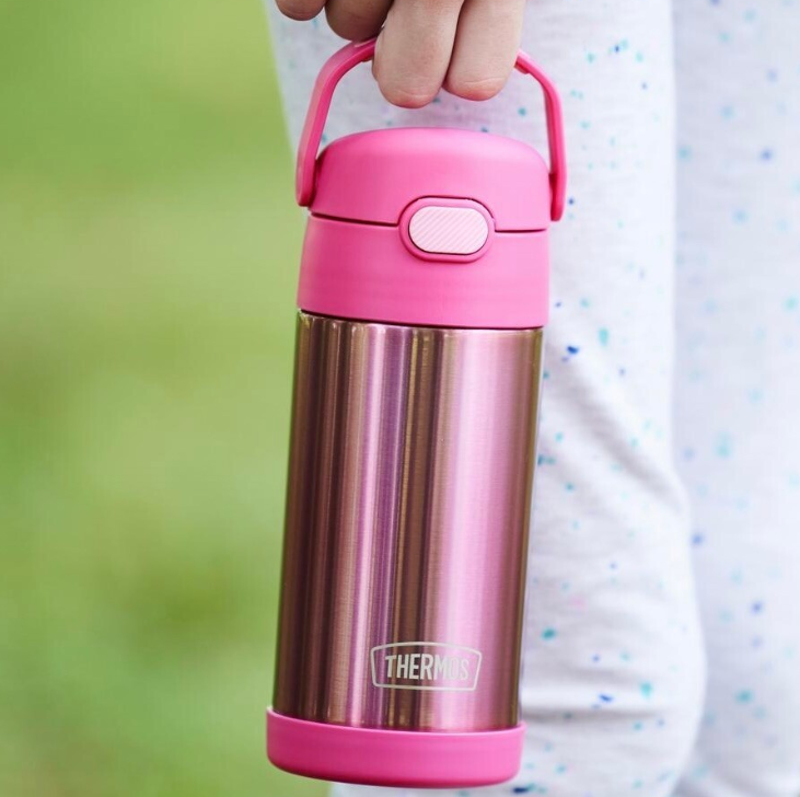 Bright colors put the fun in FUNtainer® Water Bottles, which feature a kid-friendly design that includes a carry handle with a soft touch grip and hygienic covered drinking straw, simple to remove for easy cleaning.