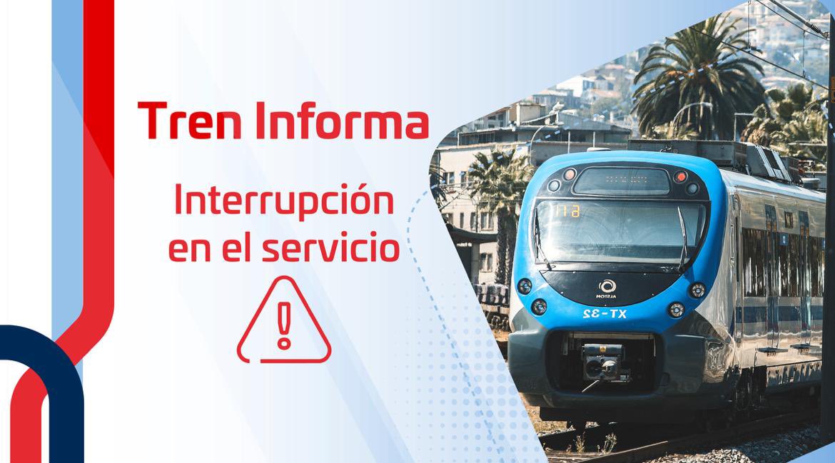 EFEValparaiso's tweet photo. #TrenInforma 18:50 horas.  Debido a incendios forestales, no se realizarán más salidas de trenes. Los usuarios que estén viajando, podrán llegar a sus estaciones de destino entre Limache y Quilpué. https://t.co/wRBiJRsIuH