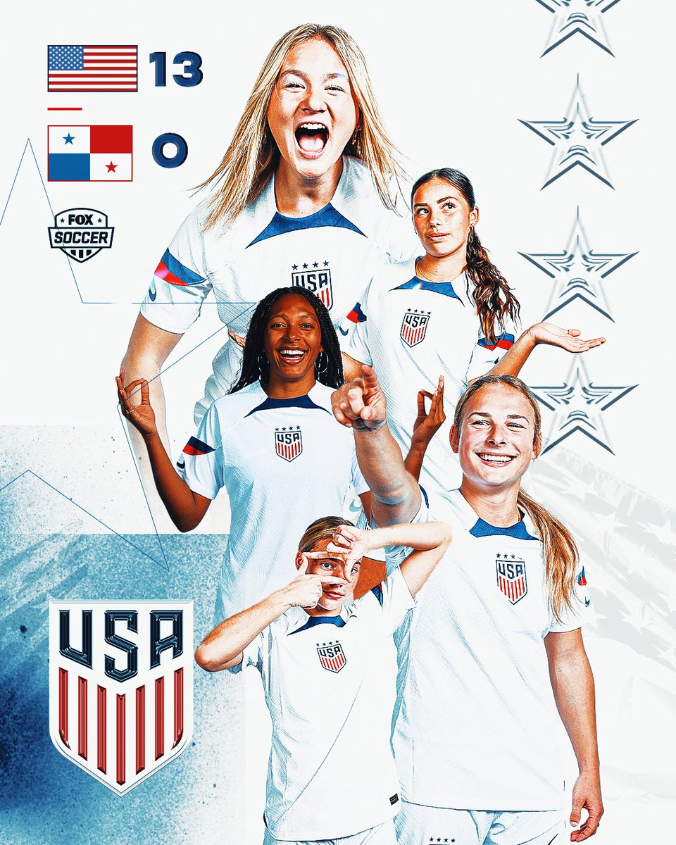 FOXSoccer's tweet photo. 𝐓𝐇𝐈𝐑𝐓𝐄𝐄𝐍 👏

The @USYNT earns its first win in the Concacaf Women's U-17 Championship over Panama in a truly CONVINCING fashion! 🇺🇸 https://t.co/8TDP8zgBZQ