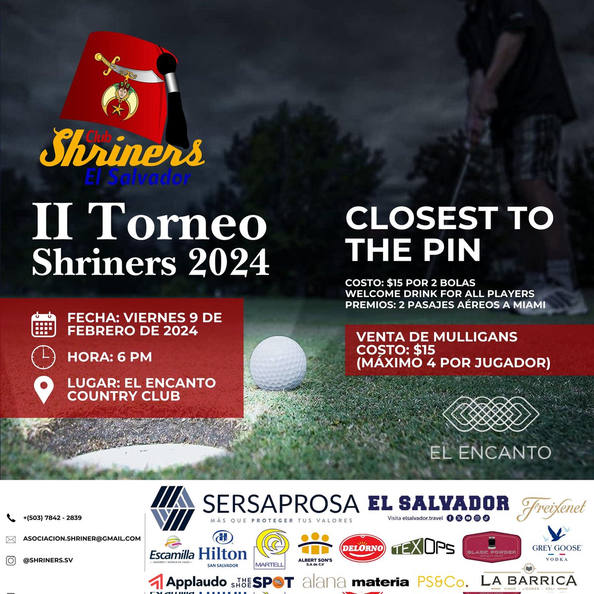 Shrinerssv's tweet photo. ⛳ ¡Es hora de unirse por una causa noble! 🌟 

¡Shriners El Salvador se complace en anunciar nuestro gran evento: ¡el II Torneo de Golf Shriners 2024! ⛳ , donde cada swing cuenta para nuestros proyectos con niños pacientes de las areas de quemados y ortopédia. 

❤️ Tu participación no solo desafía los greens, sino que también desafía la adversidad que enfrentan nuestros pequeños valientes.

🤝 ¡Únete a nosotros en este noble propósito! Ayudanos a ayudar a quienes más lo necesitan.

Juntos podemos marcar la diferencia en las vidas de aquellos que requieren apoyo y esperanza.

¡Juntos, construyamos un futuro lleno de sonrisas y oportunidades para los niños! 🏌️‍♂️✨
 #TorneoDeGolfShrinersSV2024 #SolidaridadEnAcción #AyudaParaNiños