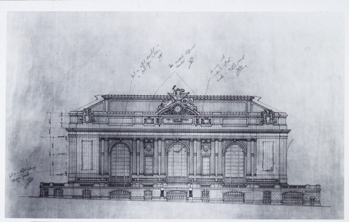 Celebrating 111 years of Grand Central's timeless elegance! Here's a look at the final design of Grand Central Terminal, an iconic New York City landmark. ca. 1910, New York Transit Museum