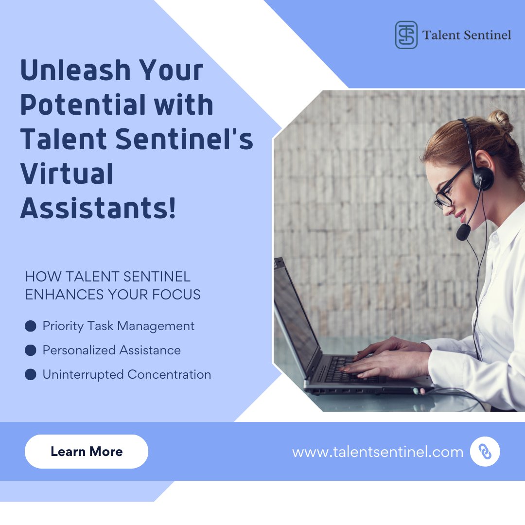 TalentSentinel's tweet photo. Talent Sentinel's virtual assistants empower you to concentrate on what truly matters, leaving the rest in capable hands! Ready to take charge of your focus? Visit https://t.co/bNCyiKFGGg and let Talent Sentinel be your catalyst for success. https://t.co/GZgo11cIvh