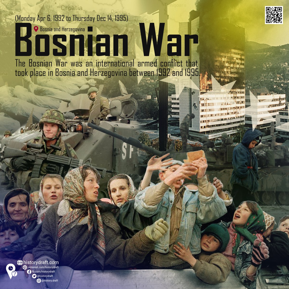 The Bosnian War was an international armed conflict that took place in Bosnia and Herzegovina between 1992 and 1995.
Discover the full story…
historydraft.com/story/bosnian-…