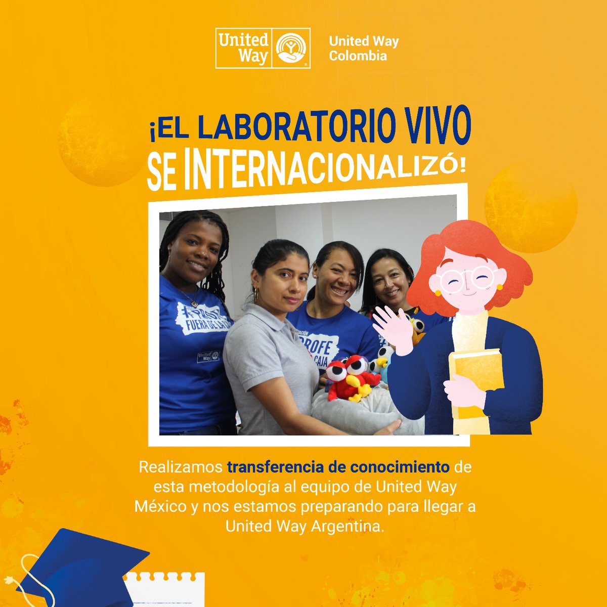 United Way Colombia (@unitedwayco) on Twitter photo #LogrosUWC2023 🌟| Nuestra innovadora metodología, el Laboratorio Vivo, cruzó fronteras este 2023. En colaboración con <a href="/FondoUnidoMx/">United Way México</a> 🇲🇽, llevamos nuestra esencia a tierras aztecas, impulsando creatividad ante los desafíos educativos del siglo XXI. ¡Próxima parada: Argentina! 🇦🇷 #LogrosUWC2023 🌟| Nuestra innovadora metodología, el Laboratorio Vivo, cruzó fronteras este 2023. En colaboración con <a href="/FondoUnidoMx/">United Way México</a> 🇲🇽, llevamos nuestra esencia a tierras aztecas, impulsando creatividad ante los desafíos educativos del siglo XXI. ¡Próxima parada: Argentina! 🇦🇷