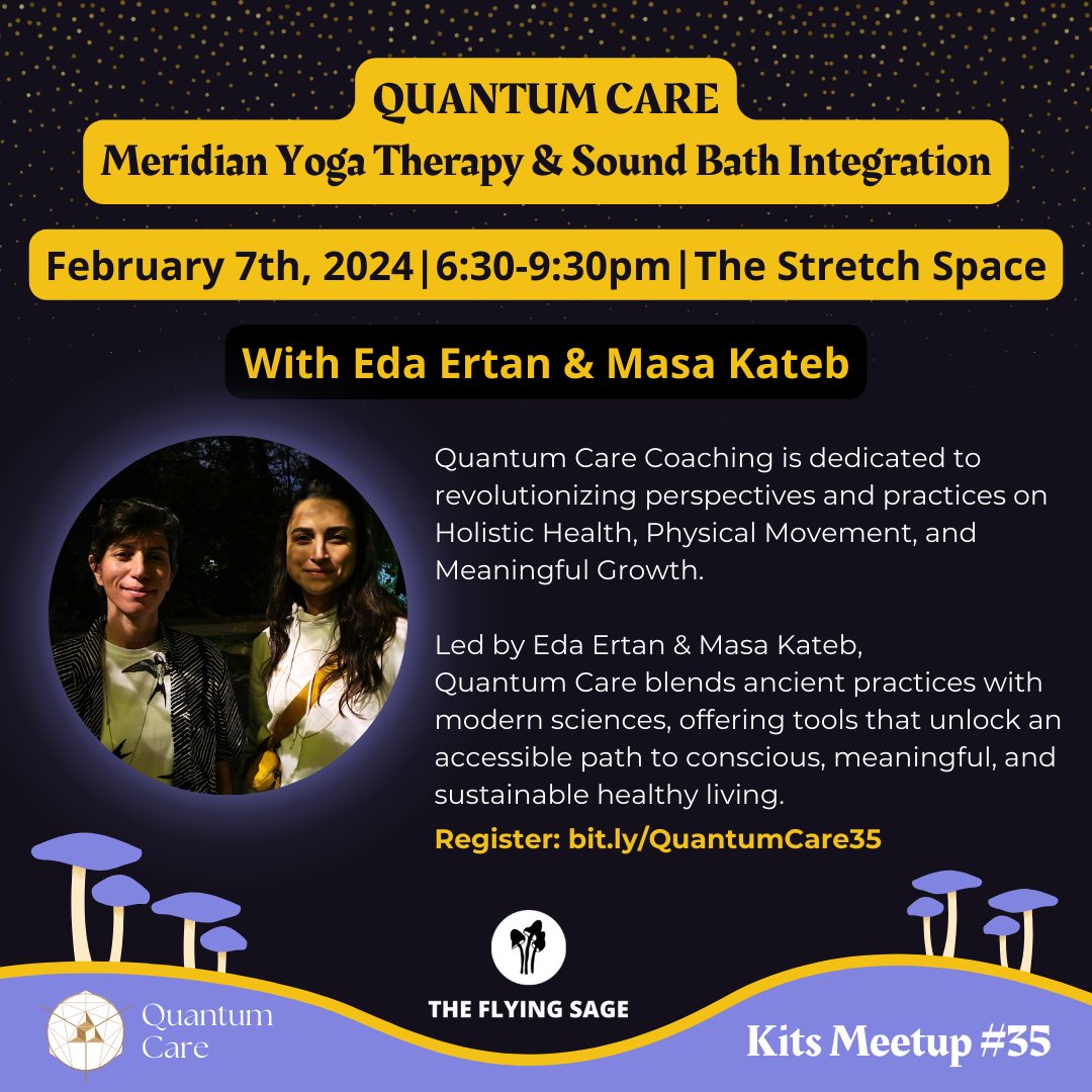 QuantumCareCa's tweet photo. Experience Quantum Care at The Flying Sage Kits Meetup!
A blend of ancient &amp; modern sciences for holistic healing 💫

🗓️ Feb 7, 6:30-9:30 PM
📍 The Stretch Space, Kitsilano
💸 $40, free for public. Discounted/free for members

Limited spaces!
🎟️ https://t.co/u4jhOMPpvW

#YVR #TCM https://t.co/OI2FPlCr1J