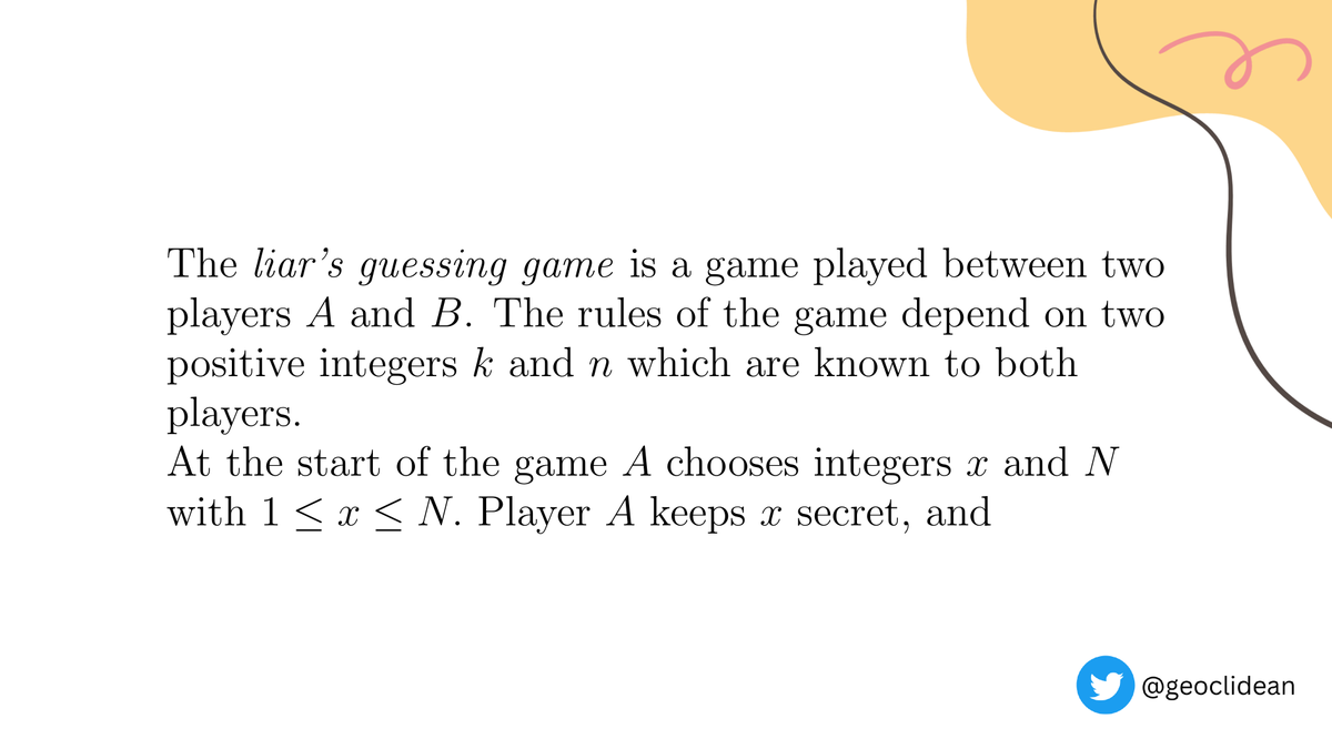 geoclidean's tweet photo. Problem 3
#Probability #ConditionalProbability #IMO #IMO2012 #Game #IMOShortlist https://t.co/GvtKdmCLV2