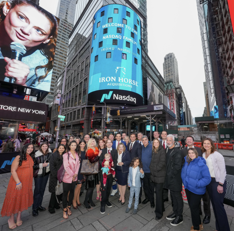 NasdaqExchange's tweet photo. We are closing out the week with @Ironhorseacq! 🛎️🎉

Celebrating its listing on @NasdaqExchange at the Closing Bell, Iron Horse Acquisitions Corp. is an acquisitions company focusing primarily on the media & entertainment sector. Congratulations and thank you for joining us today! #NasdaqListed