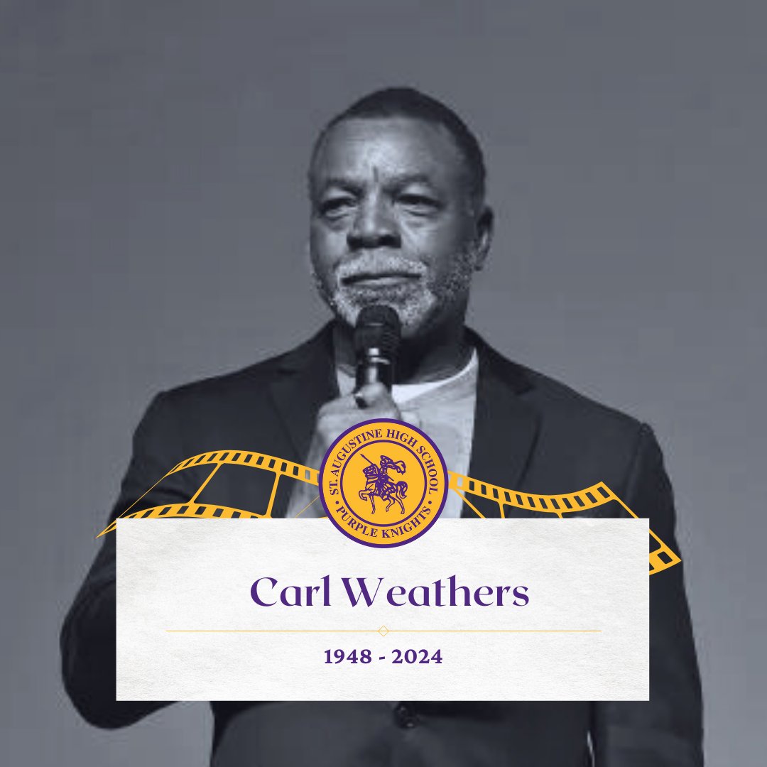 The Purple Knight nation mourns the loss of Carl Weathers. He was a student at St. Augustine from 1962 - 1965 participating in the Glee Club and football. We enjoyed witnessing his success over the last six decades as a former NFL linebacker and a movie star. He will be missed!