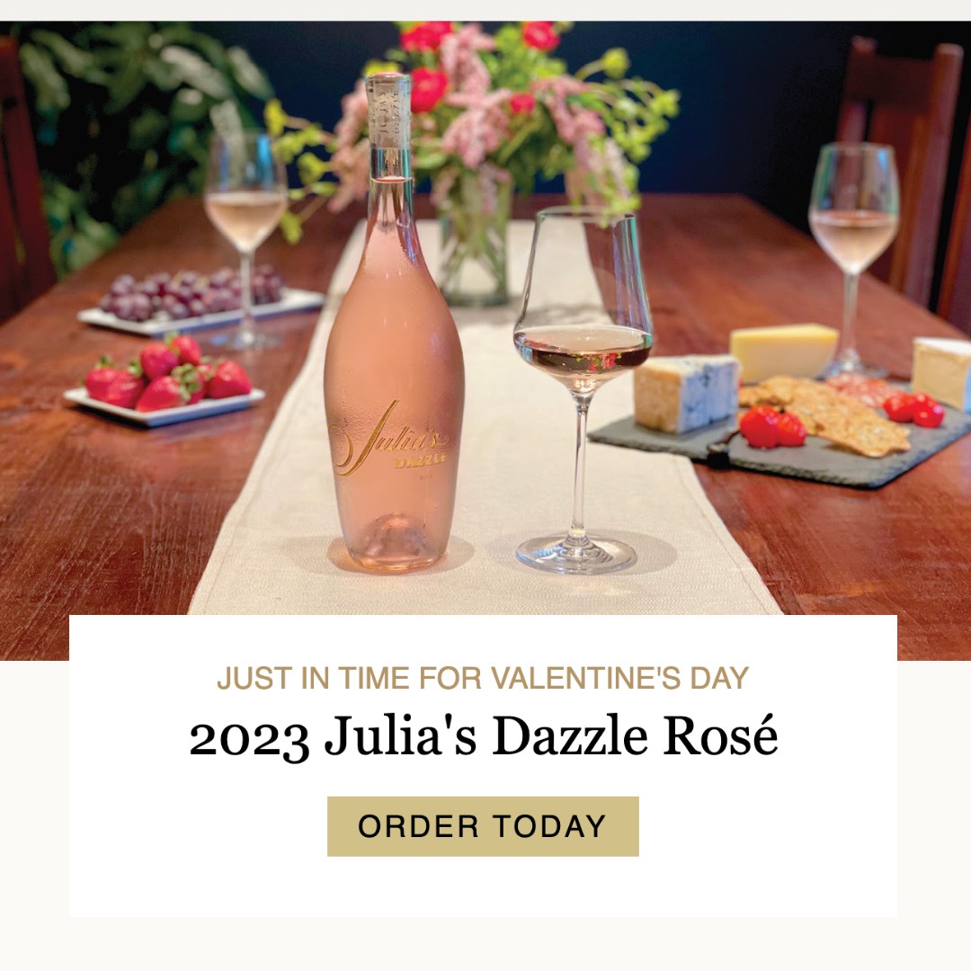 Just in time for Valentine's Day: 2023 Julia's Dazzle Rosé. 🌹 We're celebrating this new release with complimentary ground shipping on ANY 12+ bottles of Long Shadows Wines through February 14th. $20/bottle longshadows.com/wines/2022-jul…