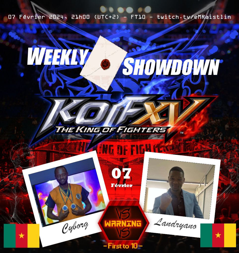 Casablanca était fantastique, et pour beaucoup, aura été l'occasion de découvrir le très grand niveau de jeu de nos amis camerounais !

C'est pourquoi je suis extrêmement fier que <a href="/Le_Cyborg1/">cyborg</a> et <a href="/landryano/">Landryano</a> puissent faire le #WeeklyShodown 

le 07/12 sur twitch.tv/emraistlin