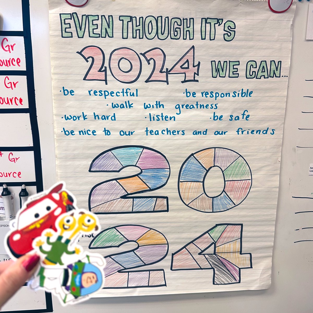 MrsMasons_Class's tweet photo. First day back after break, students and I discussed what was acceptable and what wasn’t. One student said “even though it’s 2024, we know what to do” — leading to our anchor chart.

Today we finished our chart and got some new stickers as a surprise 🌟🥰 https://t.co/WZNvOpfUU1
